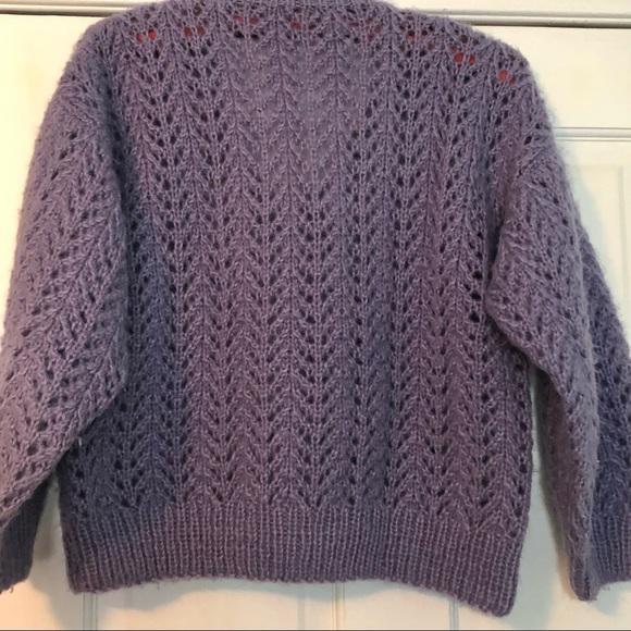 Lavender V-neck Sweater, No Label/brand, May be Handmade, S/M - Picture 3 of 12